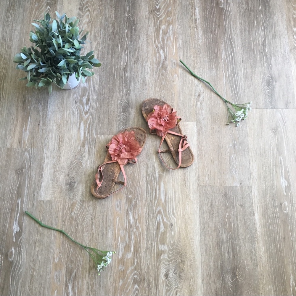 Pink flower sandals
